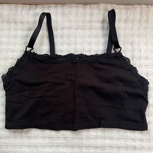 Aerie Black Bralette with Lace Trim